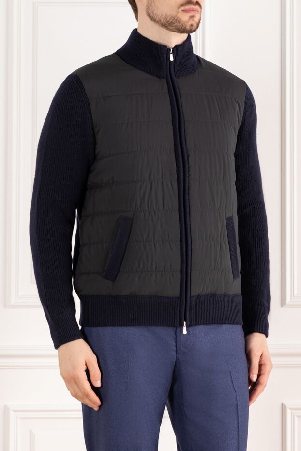 Barba Napoli bomber jacket men's wool blue 185107 - photo 3