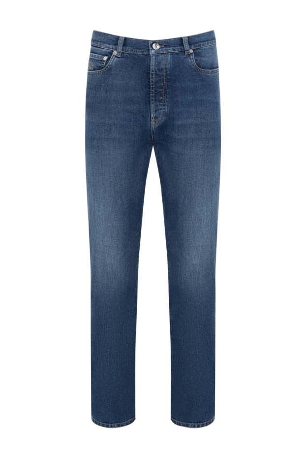 Brunello Cucinelli тозған әсері бар ерлердің көк джинсы 185114 - фото 1