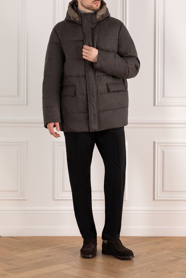 Gallotti men's gray down jacket with wool hood 185138 - photo 2