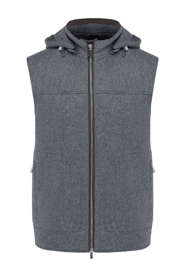 Lenoci men's wool vest with hood, gray 185161 - photo 1