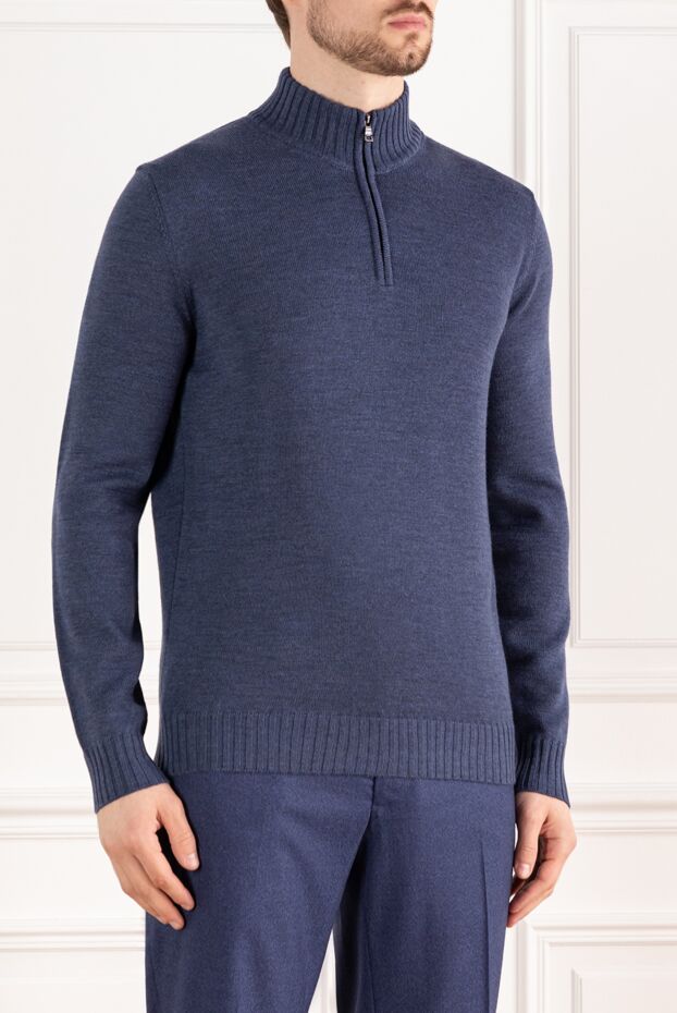 Ferrante troyer men's blue wool with zipper 185188 - photo 3