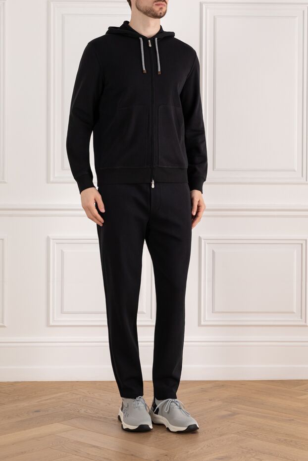 Brunello Cucinelli men's sports suit black with hood 185196 - photo 3