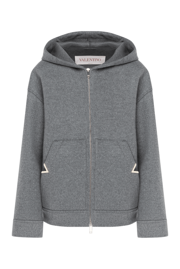 Valentino woolen jacket for women gray with a hood 185206 - photo 1