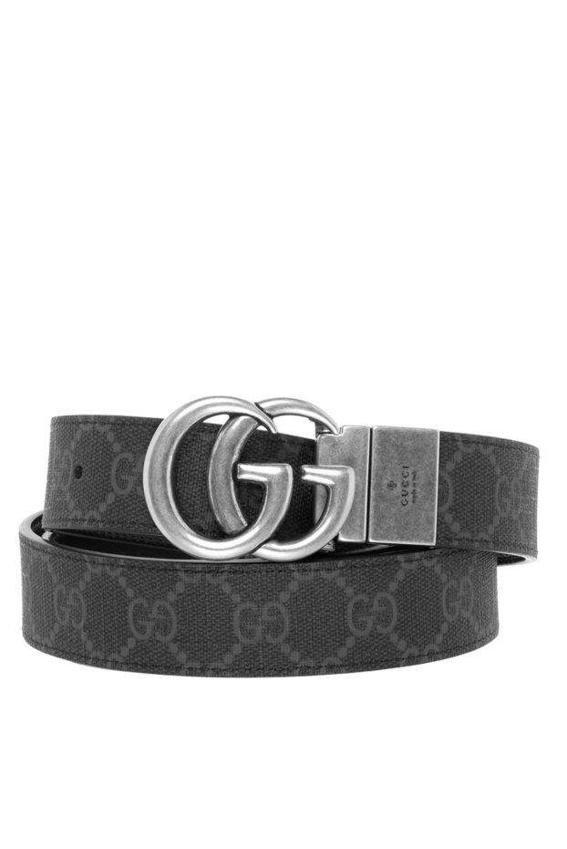 Gucci узкий двухсторонний ремень gg marmont серый 185217 - фото 1