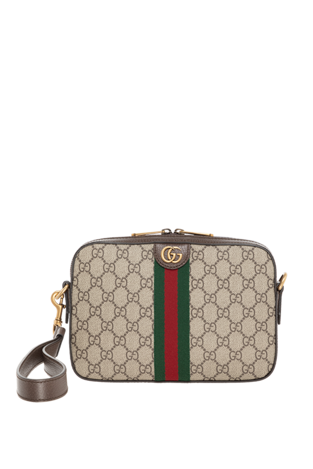 Gucci маленькая сумка через плечо ophidia бежевая 185226 - фото 1