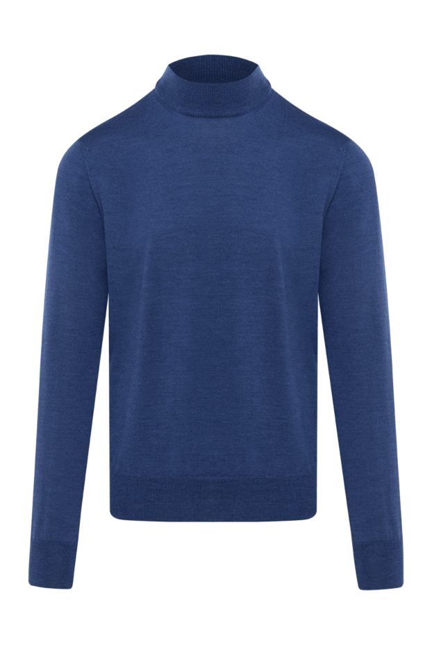Cesare di Napoli long sleeve jumper for men, blue, wool 185251 - photo 1