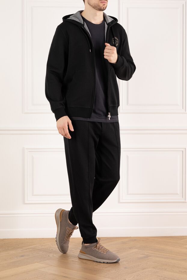 Brunello Cucinelli black tracksuit with hood and logo 185266 - photo 2