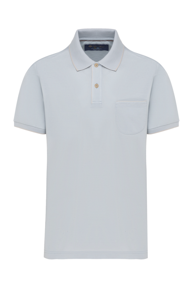 Loro Piana men's blue cotton polo with pocket 185274 - photo 1