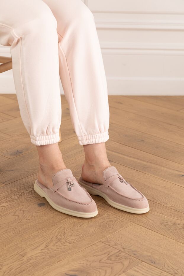 Loro Piana мюли babouche charms walk розовые женские 185278 - фото 3