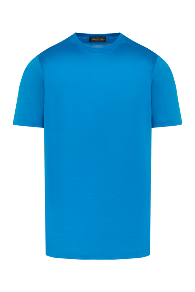 Cesare di Napoli bright blue cotton t-shirt with a smooth texture 185337 - photo 1