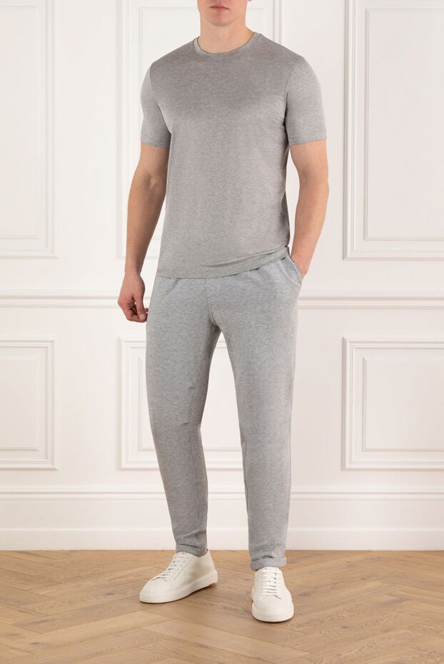 Cesare di Napoli cotton t-shirt for men, melange gray 185347 - photo 2