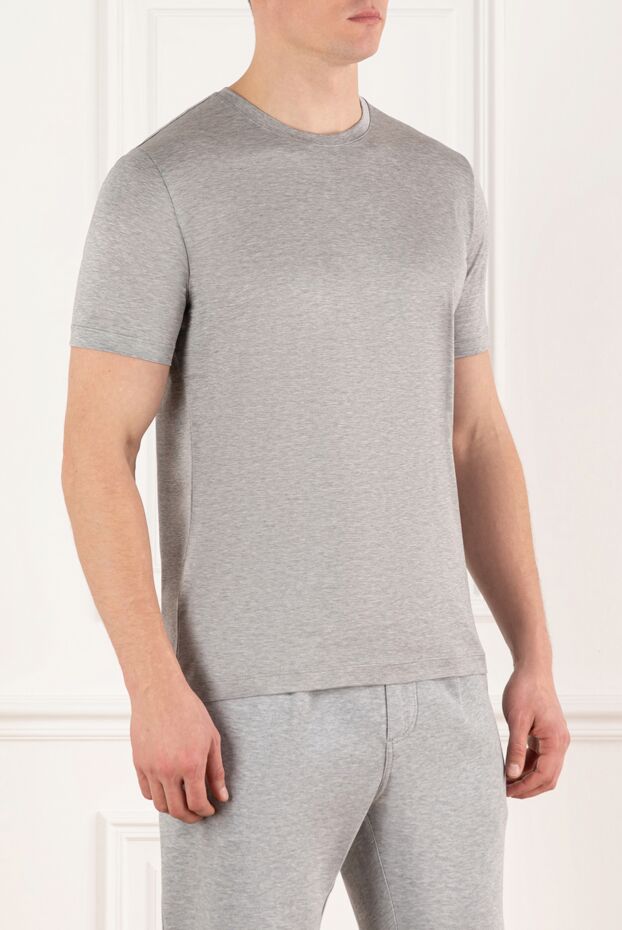 Cesare di Napoli cotton t-shirt for men, melange gray 185347 - photo 3