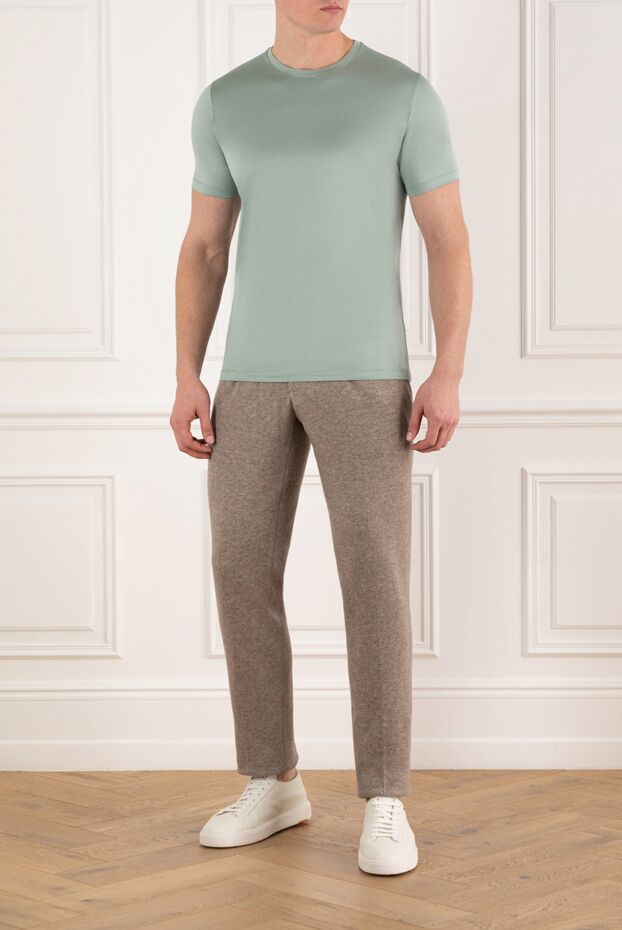 Cesare di Napoli men's silky cotton mint t-shirt
 185351 - photo 2
