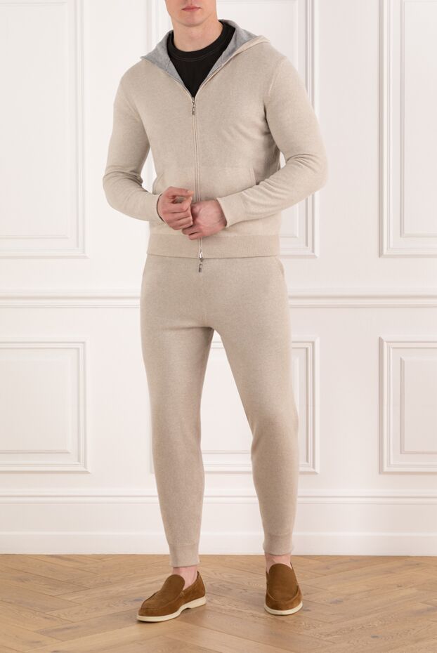 Loro Piana спортивный мужской костюм из кашемира бежевый 185361 - фото 2