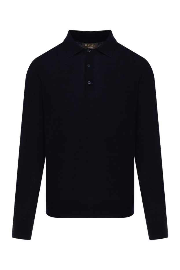 Loro Piana поло с длинным рукавом из мягкого трикотажа тёмно-синего цвета 185362 - фото 1