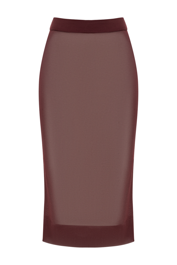 Burgundy midi skirt translucent - photo 1