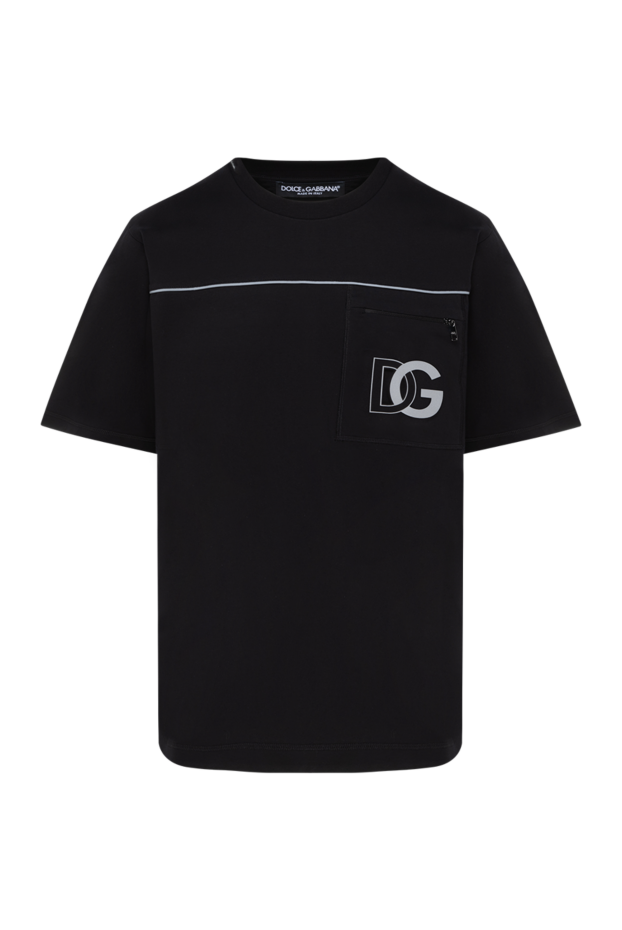 Dolce & Gabbana men's black cotton t-shirt with pocket 185443 - photo 1