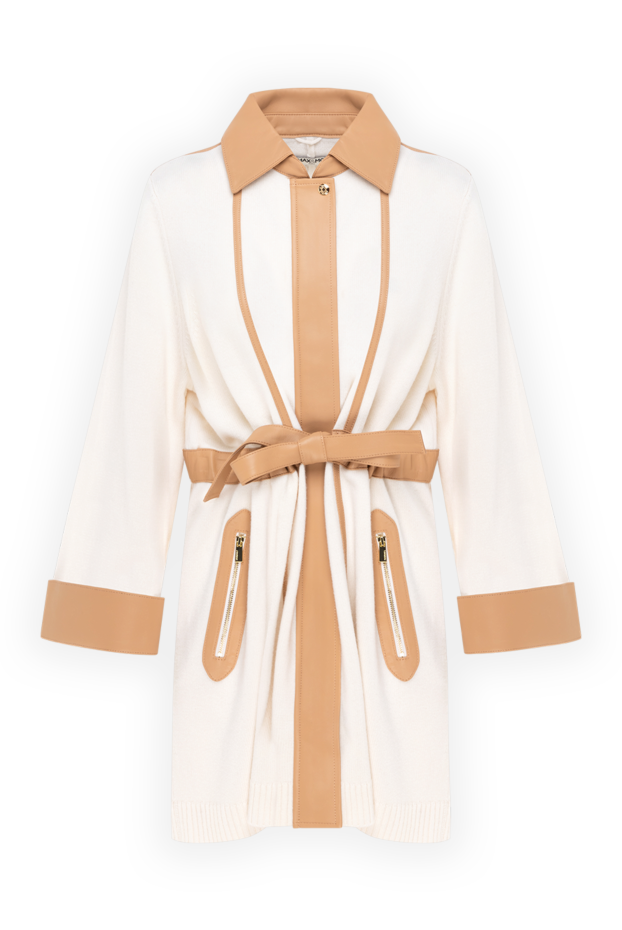 Max&Moi cardigan in wool and cashmere with contrasting leather stripes 185462 - photo 1