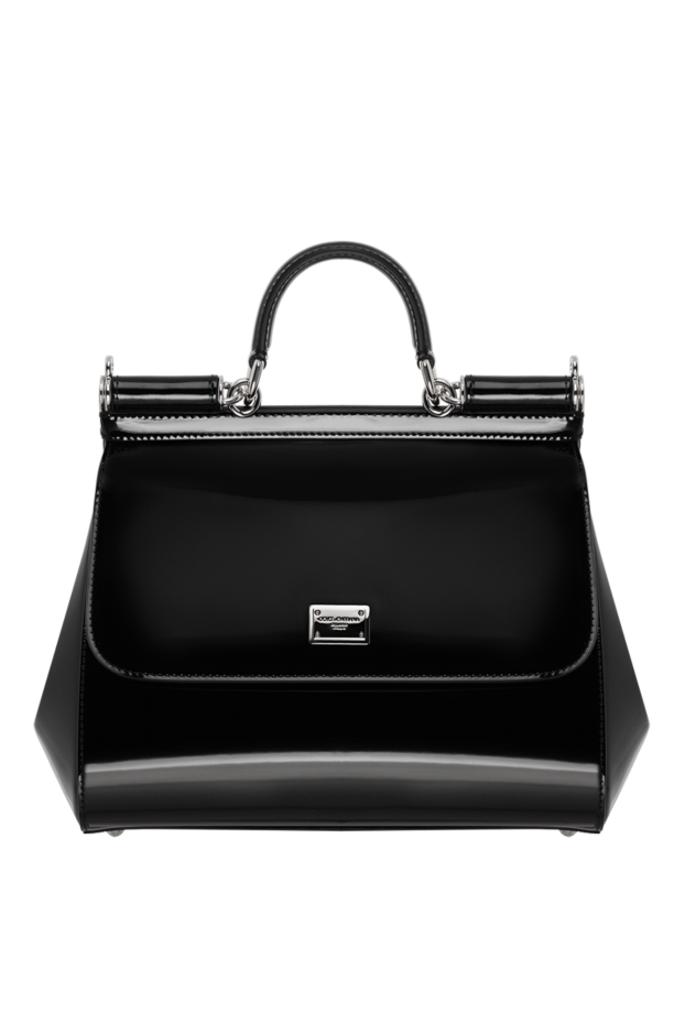 Dolce & Gabbana большая сумка sicily из телячьей кожи черная 185507 - фото 1