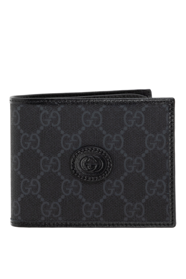 Gucci портмоне мужское черное с логотипом 185521 - фото 1