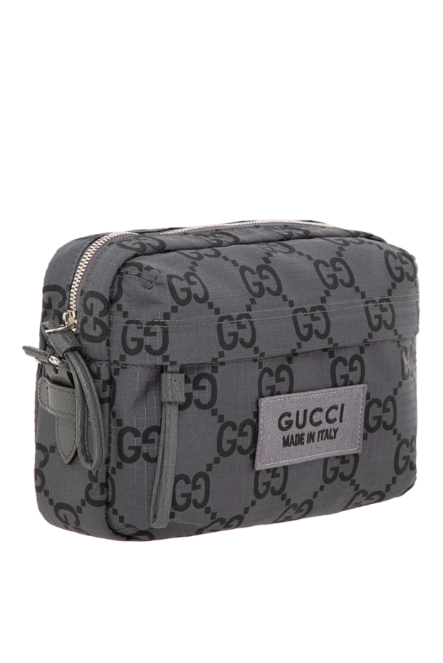 Gucci сумка через плечо мужская серая 185526 - фото 3