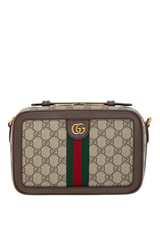 Gucci маленькая сумка через плечо ophidia с лентой web мужская бежевая 185527 - фото 1