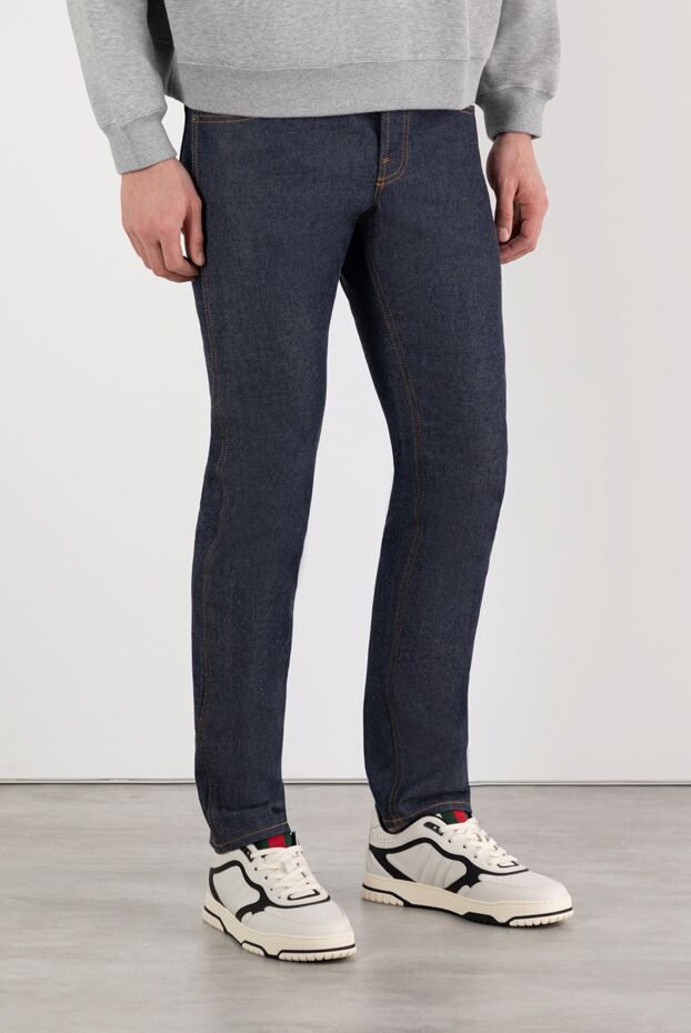 Gucci blue men's cotton jeans with logo 185533 - photo 3