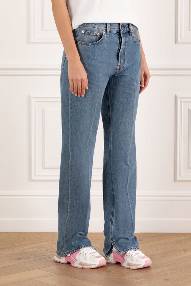 Gucci джинсы женские голубые stonewash 185542 - фото 3