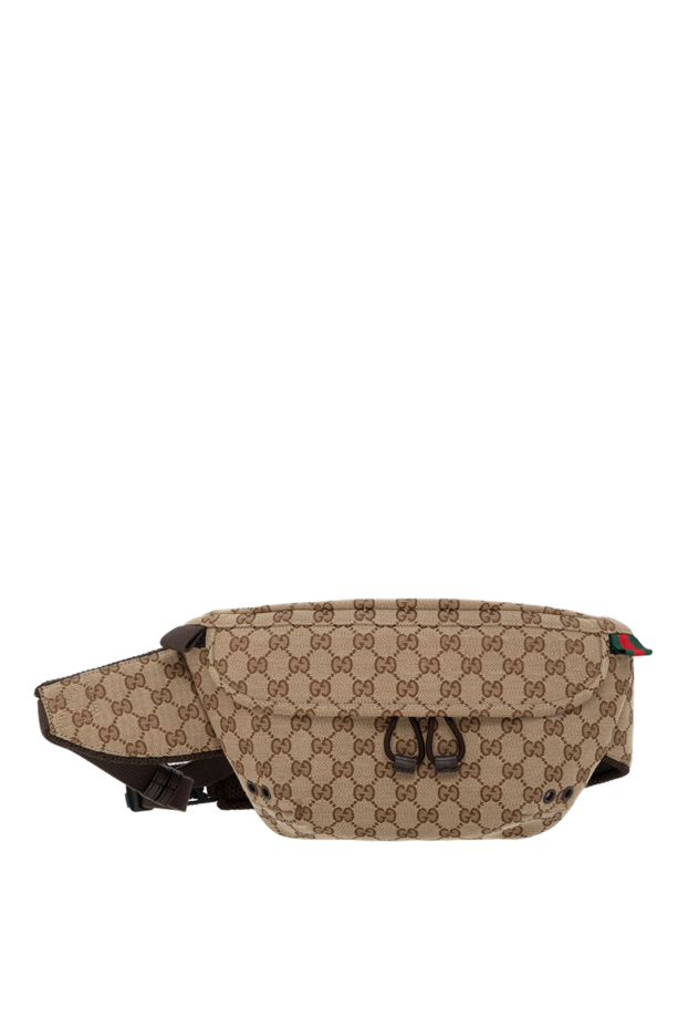 Gucci маленькая поясная сумка gg мужская бежевая 185548 - фото 1