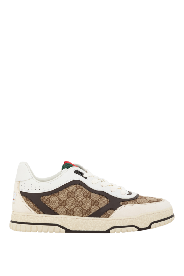 Gucci men's gucci re-web sneakers beige leather 185553 - photo 1