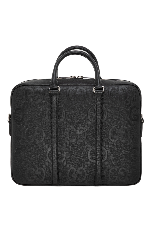 Gucci портфель из кожи с отделением для ноутбука черный 185563 - фото 1