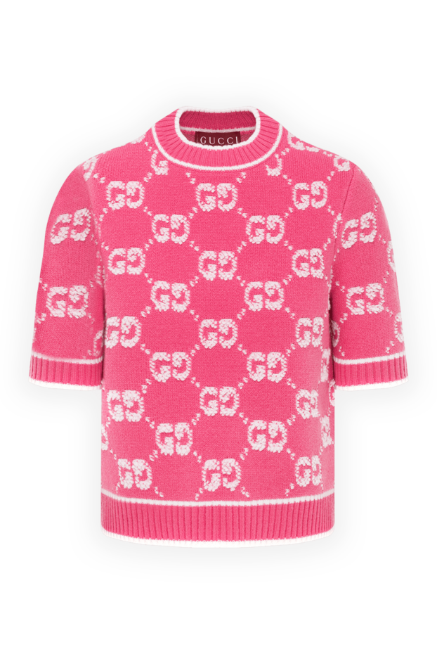 Gucci pink women's woolen jumper with logo 185565 - photo 1