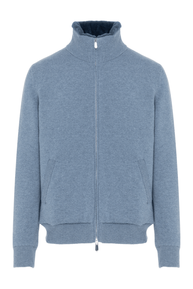 Svevo men's blue cashmere jacket with fur lining 185596 - photo 1