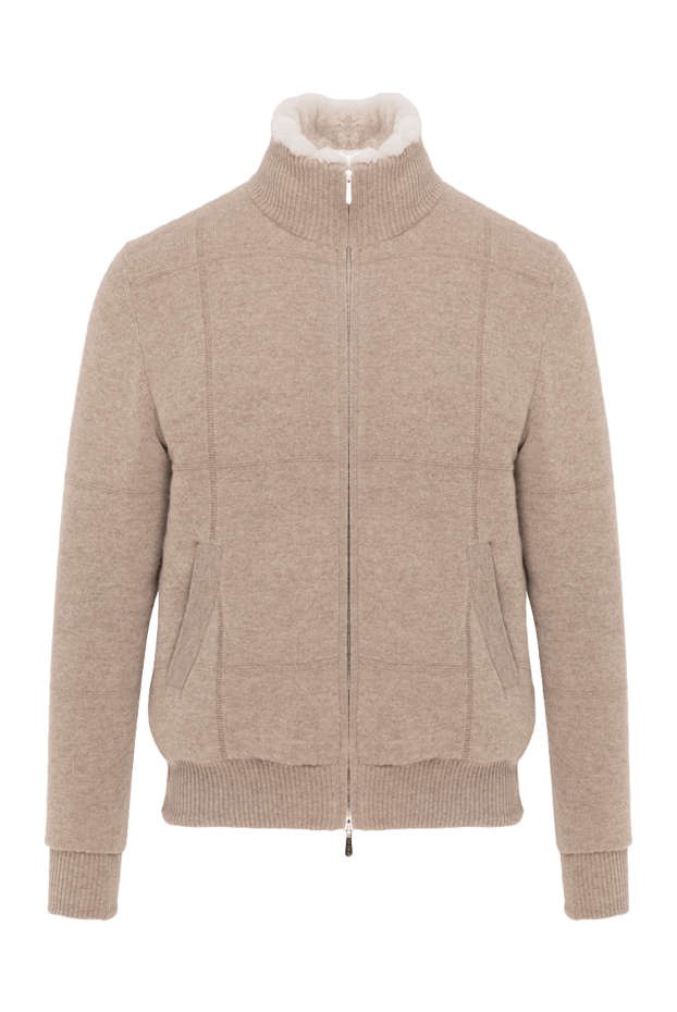 Svevo men's cashmere jacket with fur, beige 185600 - photo 1