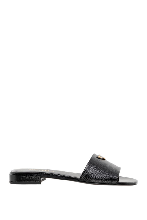 Prada черные босоножки женские из тисненной кожи 185658 - фото 1