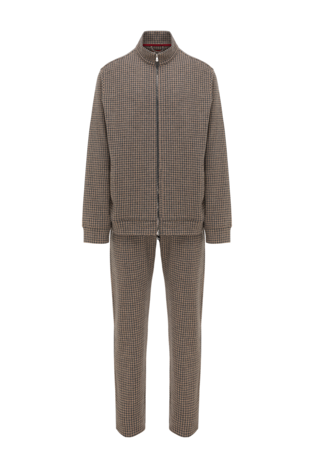 Isaia men's walking suit, brown, checkered 185675 - photo 1