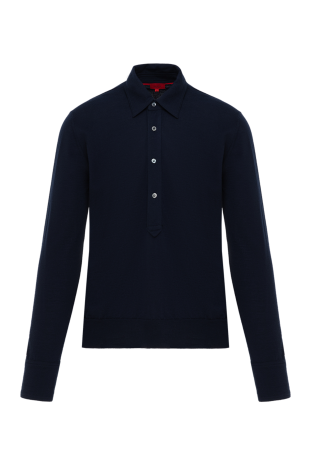 Isaia men's long sleeve cashmere polo blue 185681 - photo 1