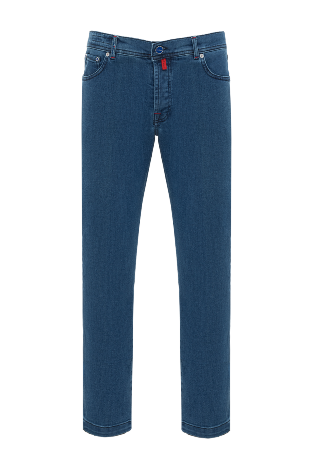Kiton классикалық көк мақта ерлер джинсы қызыл тігісімен 185693 - фото 1