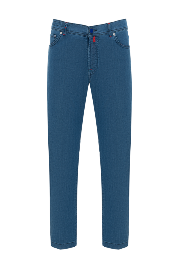Kiton қызыл тігісімен ерлер көк тар джинсы 185697 - фото 1