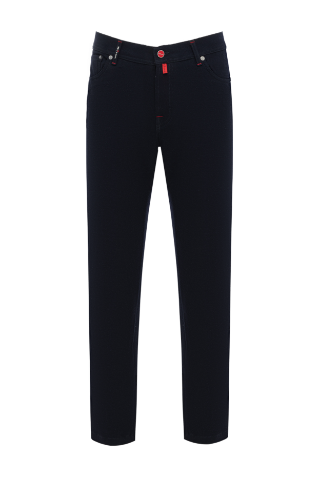 Kiton синие джинсы прямые мужские из шерсти и хлопка 185698 - фото 1