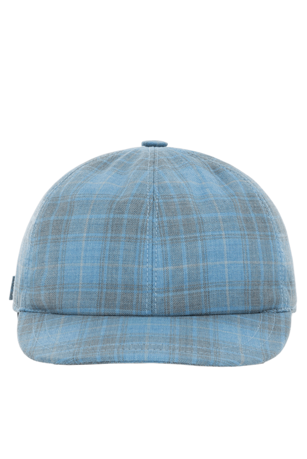 Kiton men's blue checkered woolen cap 185700 - photo 1