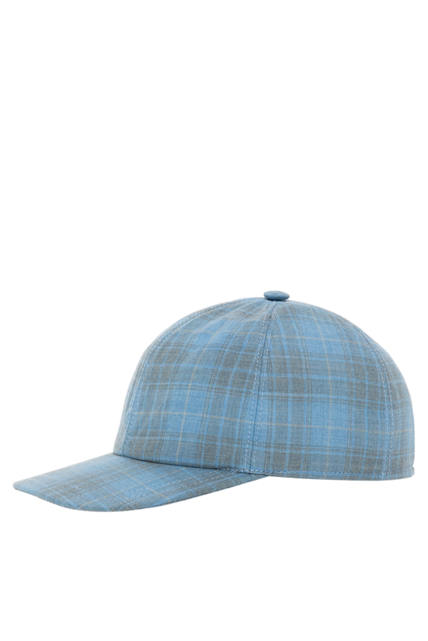 Kiton men's blue checkered woolen cap 185700 - photo 3