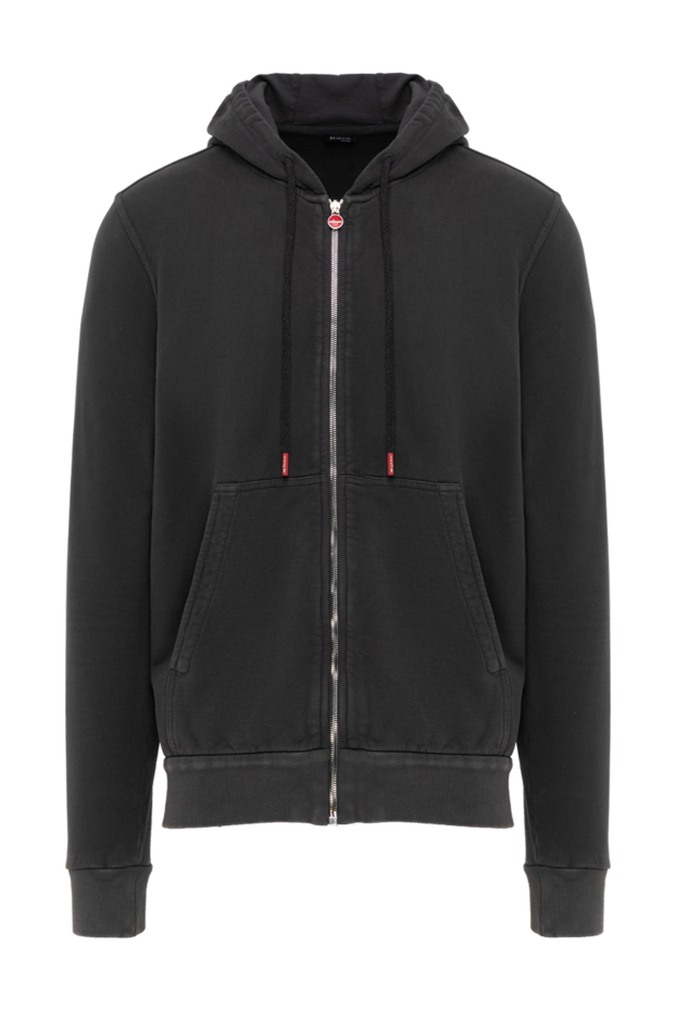 Kiton кофта спортивная серая мужская с капюшоном 185706 - фото 1
