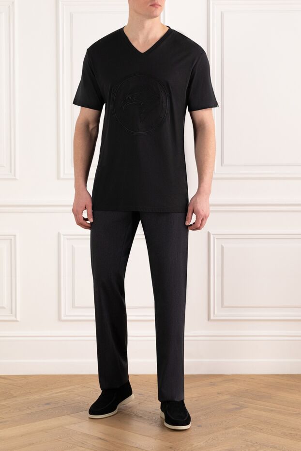 Stefano Ricci men's t-shirt with logo, black, cotton and modal 185765 - photo 2