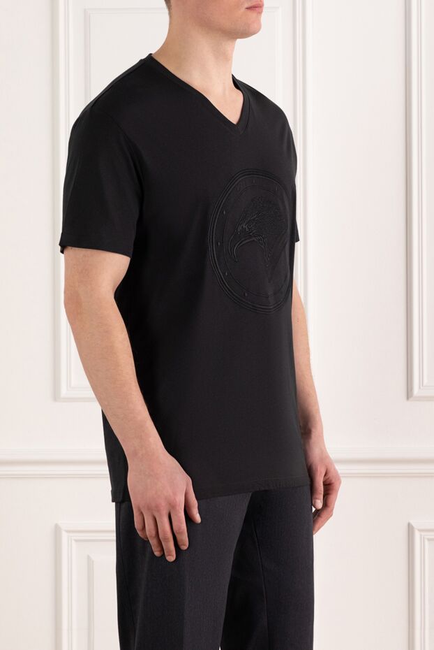 Stefano Ricci men's t-shirt with logo, black, cotton and modal 185765 - photo 3