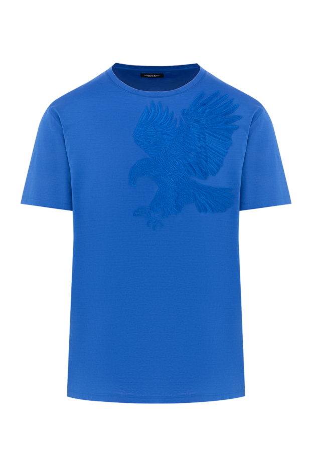 Stefano Ricci men's t-shirt with an eagle, blue, cotton 185766 - photo 1