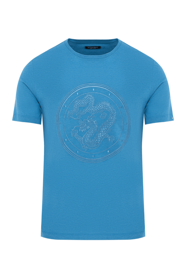 Stefano Ricci men's cotton t-shirt with logo blue 185768 - photo 1