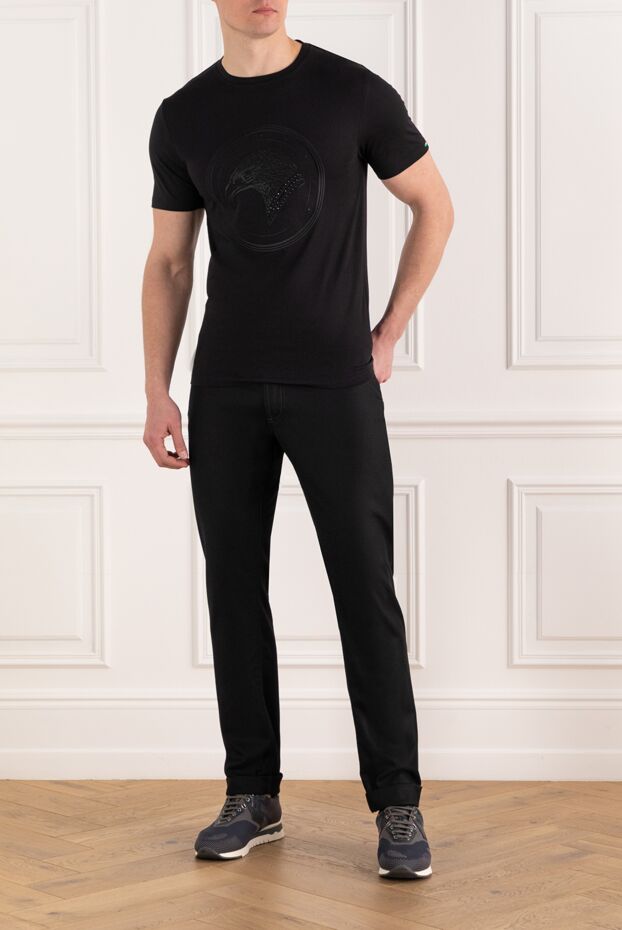 Stefano Ricci men's cotton t-shirt with logo black 185769 - photo 2