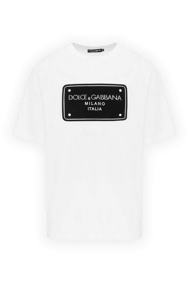 Dolce & Gabbana cotton t-shirt with dg print white men's 185945 - photo 1
