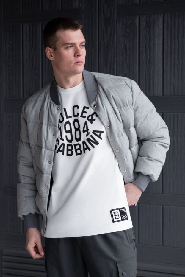 Dolce & Gabbana men's white t-shirt with a large contrasting print 1984 185946 - photo 2
